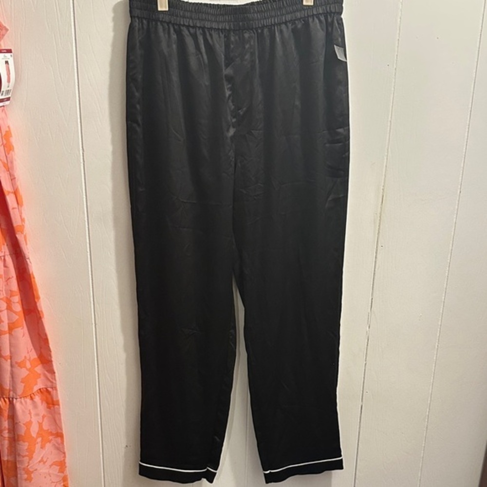 INC International Concepts Black Satin Pajama Pants